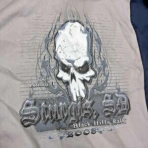 Dickies Sturgis 2008 Black Hills Rally Work Shirt XLarge Skull Graphic Biker Y2K